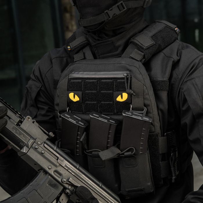 M-Tac нашивка Tiger Eyes Laser Cut (пара) Black/Yellow/GID