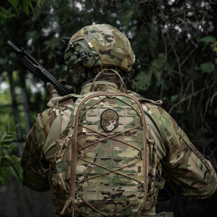 M-Tac нашивка Worn to the bone PVC Black/Coyote