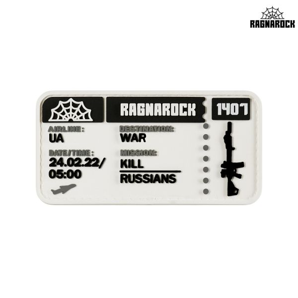 Ragnarock нашивка TICKET to the WAR White