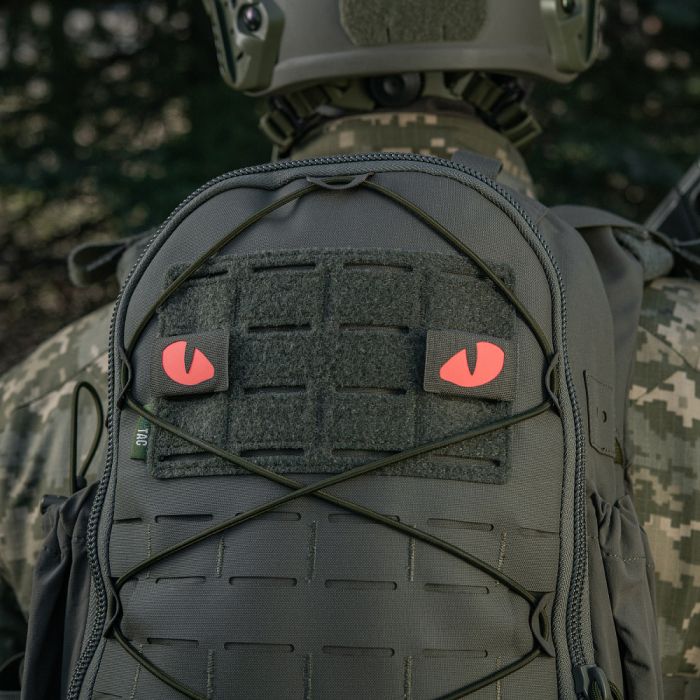 M-Tac нашивка Tiger Eyes Laser Cut (пара) Ranger Green/Red/GID