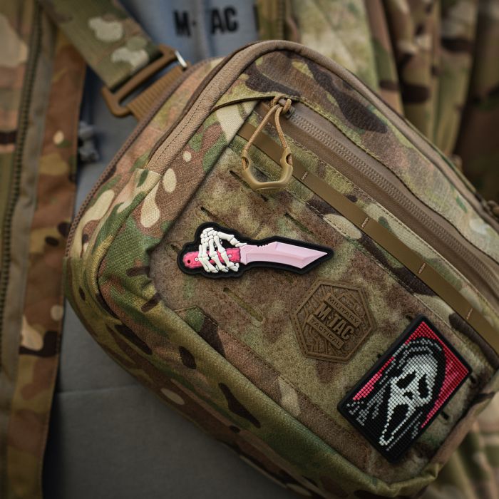 M-Tac нашивка Skeleton Knife PVC Pink