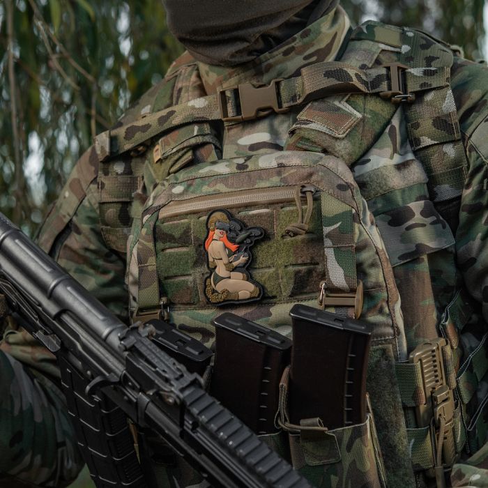 M-Tac нашивка Tactical girl №6 PVC redhead/Olive/Coyote V1
