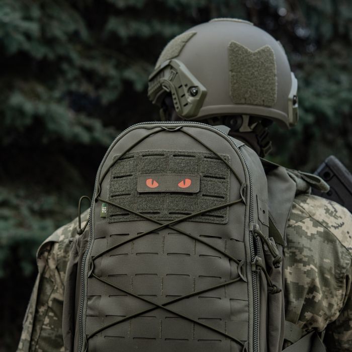 M-Tac нашивка Cat Eyes Laser Cut Ranger Green/Red/GID