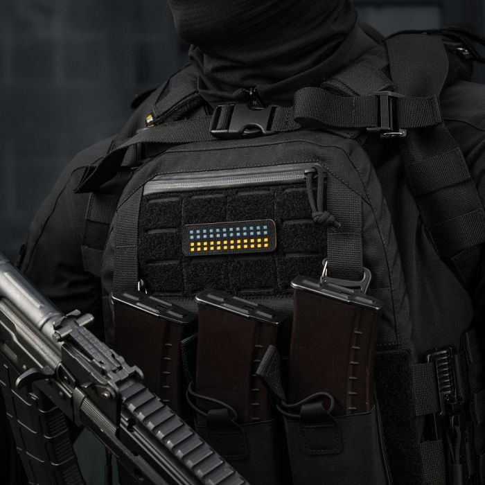 M-Tac нашивка прапор України 25х80 Laser Cut Black/Yellow/Blue/GID