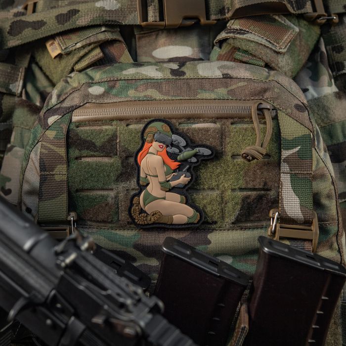 M-Tac нашивка Tactical girl №6 PVC redhead/Light Olive V1