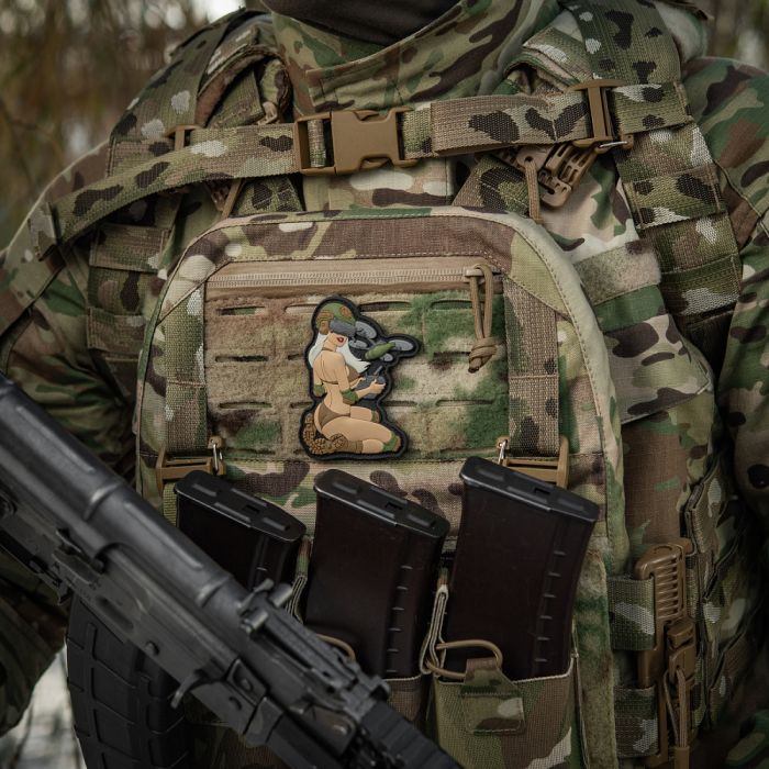 M-Tac нашивка Tactical girl №6 PVC White/Coyote/Olive V2