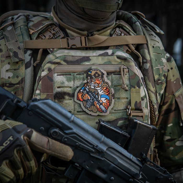 M-Tac нашивка Tiger (вишивка) Multicam/Coyote/Blue
