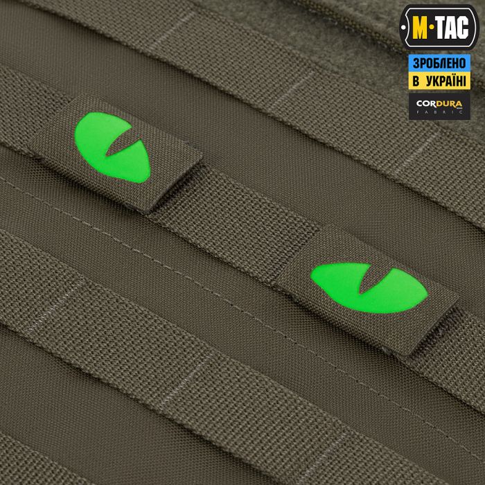 M-Tac нашивка Tiger Eyes Laser Cut (пара) Ranger Green/Green/GID