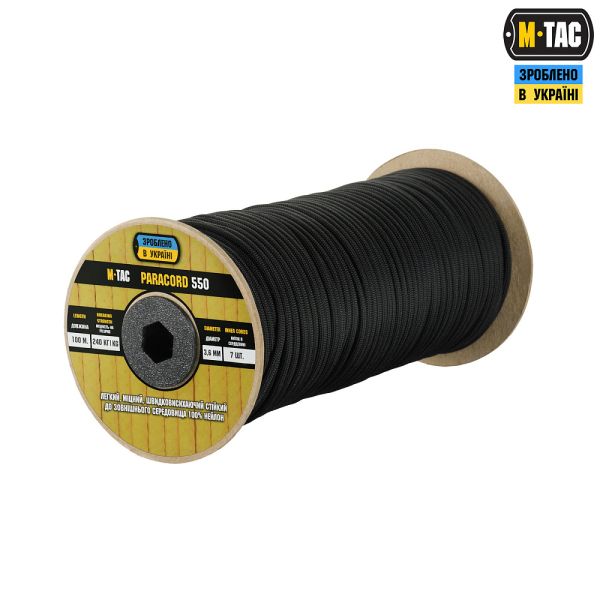 M-Tac паракорд 550 type III 100m Black