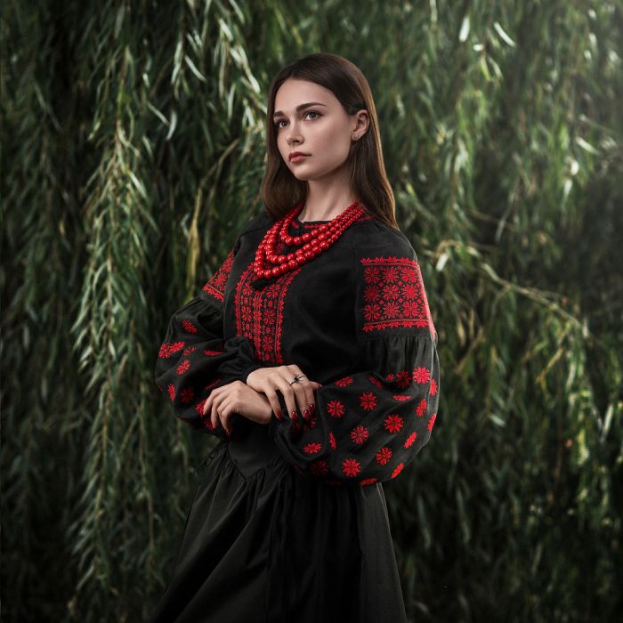 M-Tac вишиванка жіноча 100% льон чорна