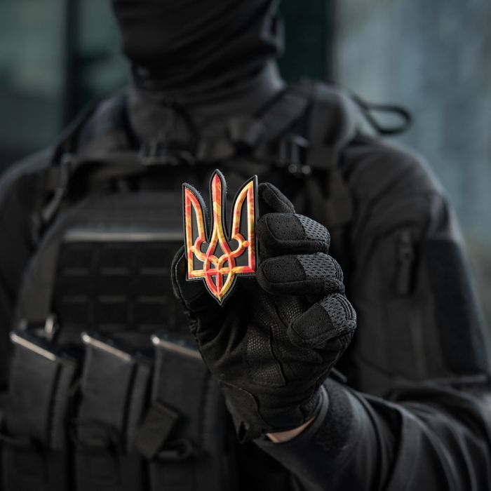 Нашивка Тризуб PVC великий вогонь