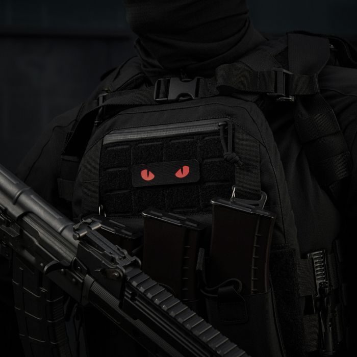 M-Tac нашивка Cat Eyes Laser Cut Black/Red/GID
