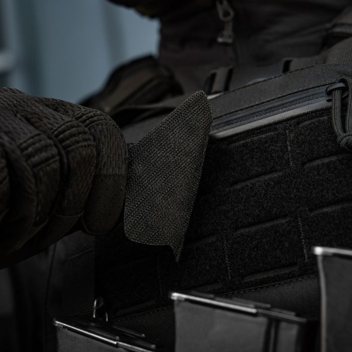 M-Tac нашивка Тризуб Чорнобривці (вишивка) Black