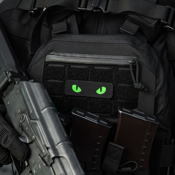 M-Tac нашивка Cat Eyes Laser Cut Black/Green/GID