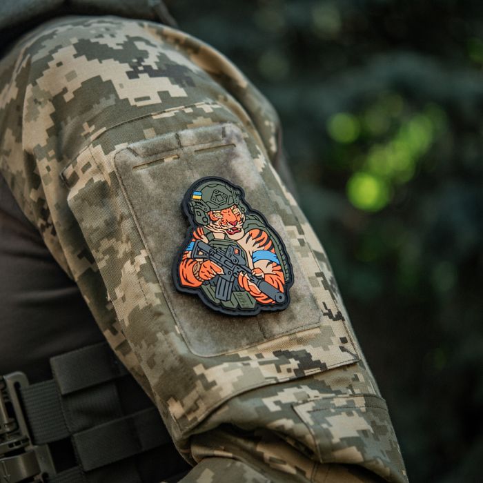 M-Tac нашивка Тигр Блакитний скотч PVC olive