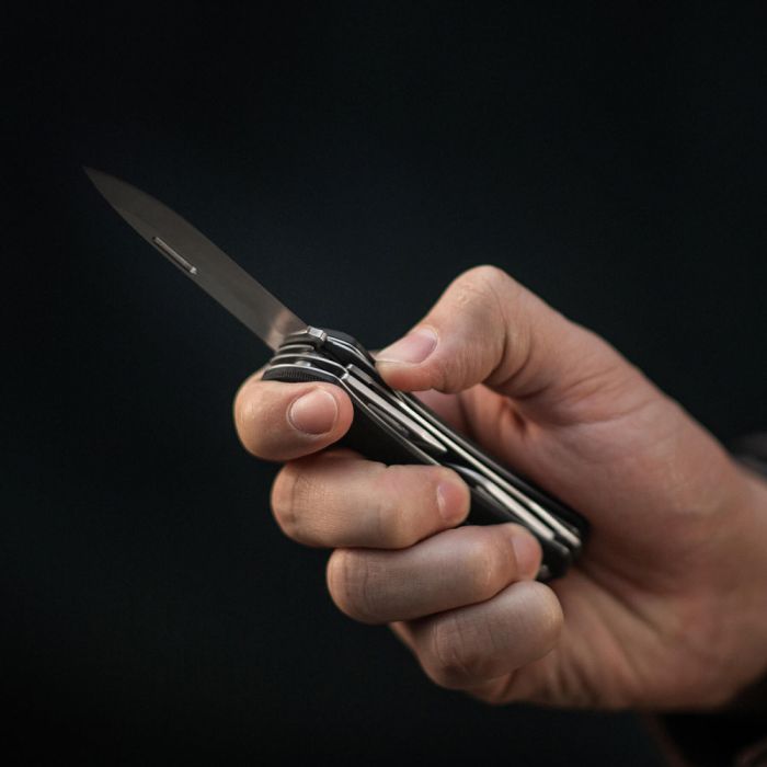 M-Tac ніж складаний Type 9 (6 інструментів) Black/Steel