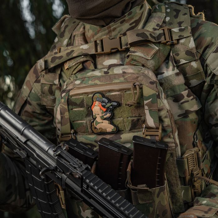 M-Tac нашивка Tactical girl №6 PVC redhead/Light Olive V1
