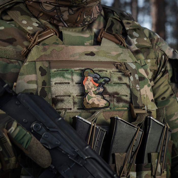 M-Tac нашивка Tactical girl №6 PVC redhead Hooligan Olive V2