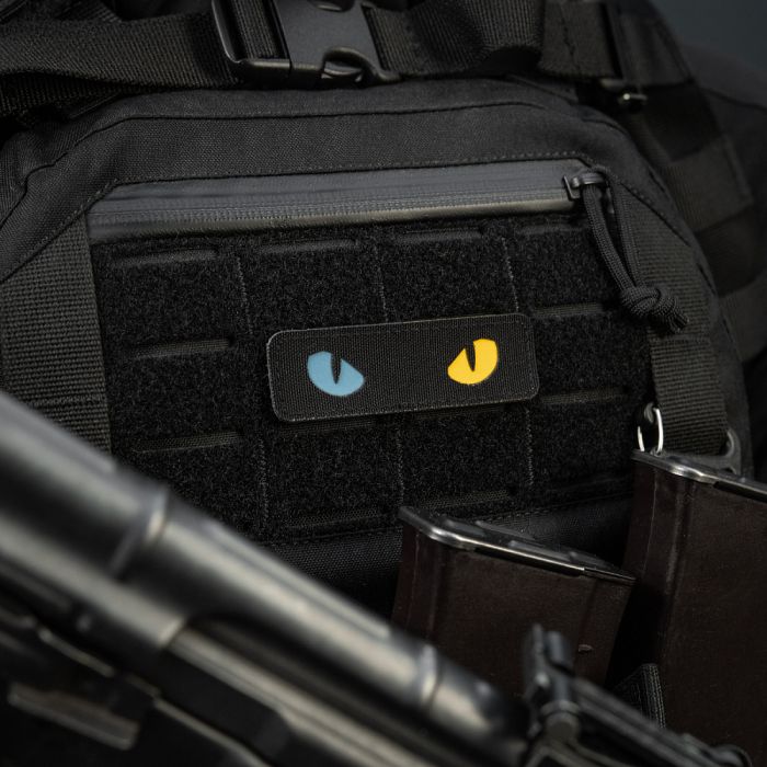 M-Tac нашивка Cat Eyes Laser Cut Black/Yellow/Blue/GID