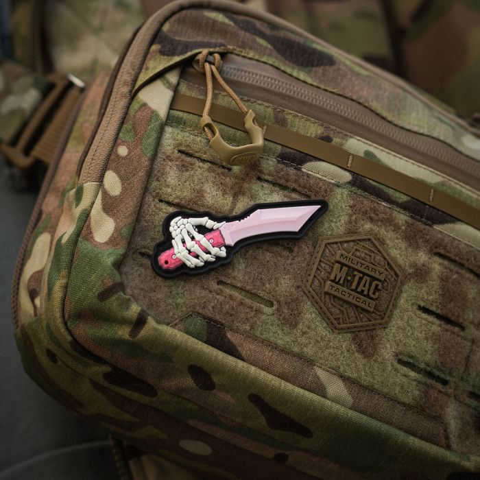M-Tac нашивка Skeleton Knife PVC Pink