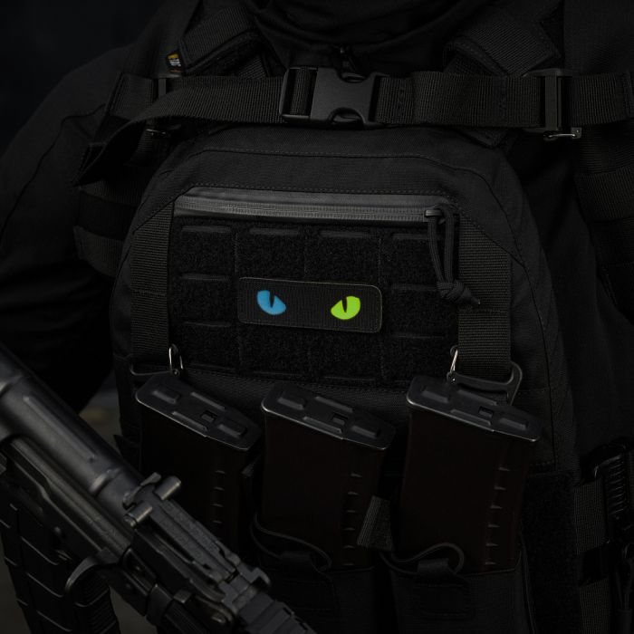 M-Tac нашивка Cat Eyes Laser Cut Black/Yellow/Blue/GID