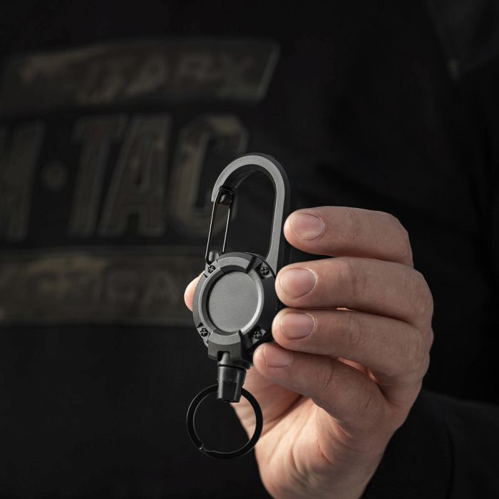 M-Tac карабин зі шнуром для ключів Black