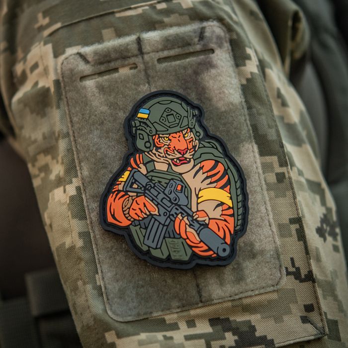 M-Tac нашивка Тигр Жовтий скотч PVC olive