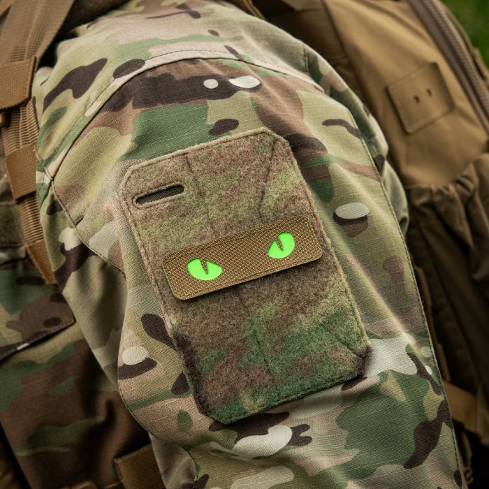 M-Tac нашивка Cat Eyes Laser Cut Coyote/Green/GID