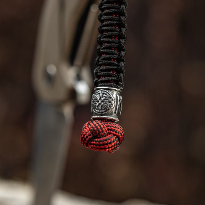 M-Tac темляк Scandinavian Mannaz Silver Black&Red