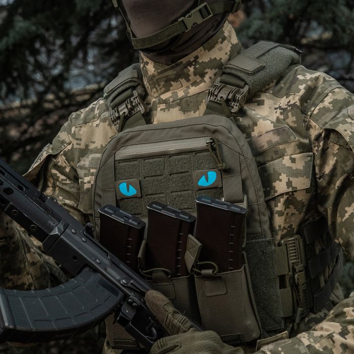 M-Tac нашивка Tiger Eyes Laser Cut (пара) Ranger Green/Blue/GID