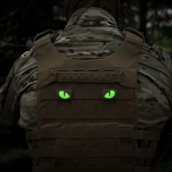 M-Tac нашивка Tiger Eyes Laser Cut (пара) Coyote/Green/GID