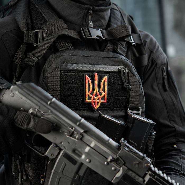 Нашивка Тризуб PVC великий вогонь