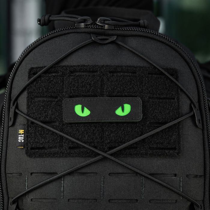 M-Tac нашивка Cat Eyes Laser Cut Black/Green/GID
