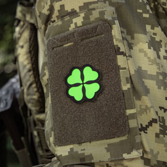 M-Tac нашивка Клевер GID Black/Green
