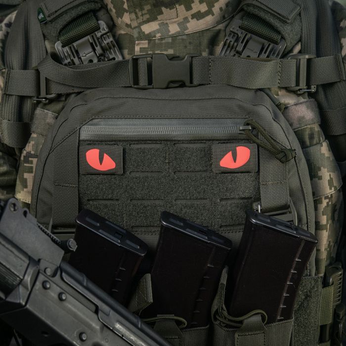M-Tac нашивка Tiger Eyes Laser Cut (пара) Ranger Green/Red/GID