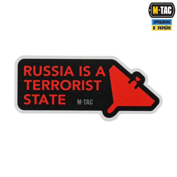 M-Tac наклейка russia is a terrorist state Small Black
