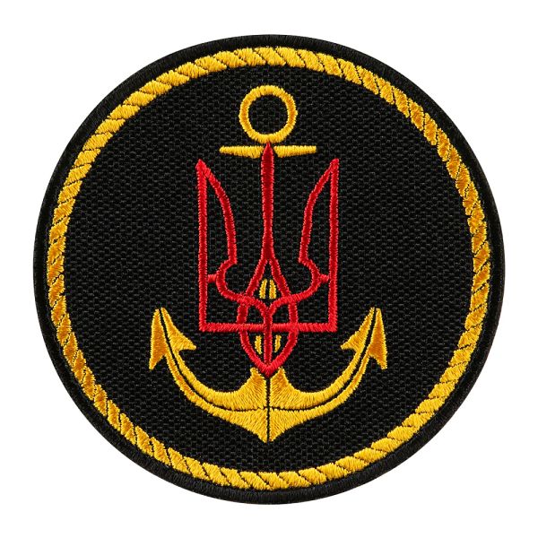 Шеврон Берегові війська ВМС тризуб червоний