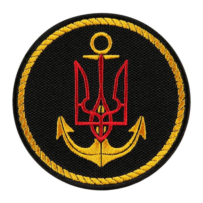 Шеврон Берегові війська ВМС тризуб червоний
