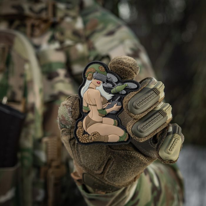 M-Tac нашивка Tactical girl №6 PVC White/Coyote/Olive V2