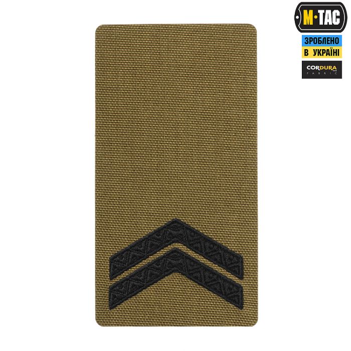 M-Tac погон на липучці Молодший сержант (вишивка) Coyote