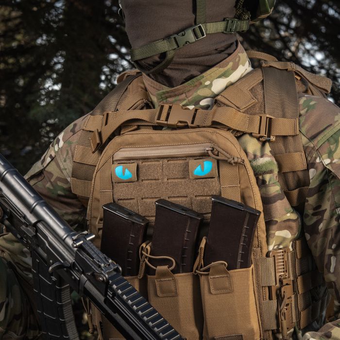 M-Tac нашивка Tiger Eyes Laser Cut (пара) Coyote/Blue/GID