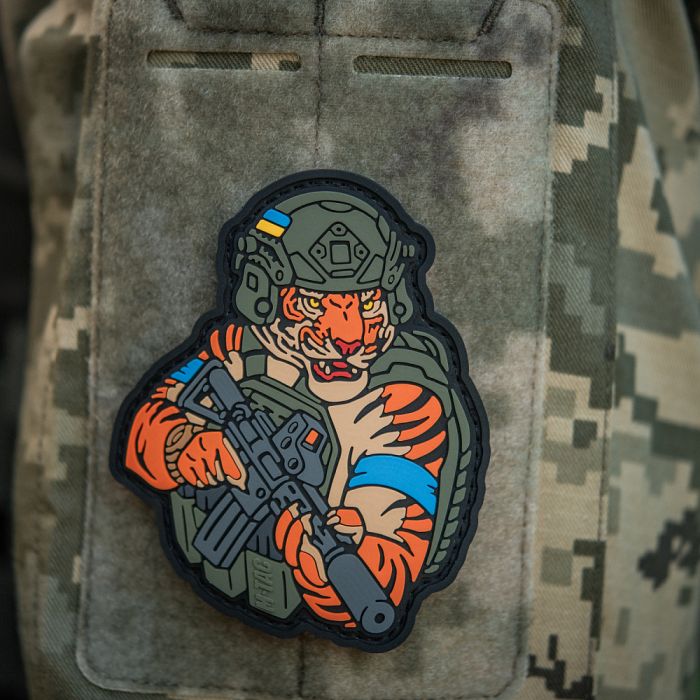 M-Tac нашивка Тигр Блакитний скотч PVC olive