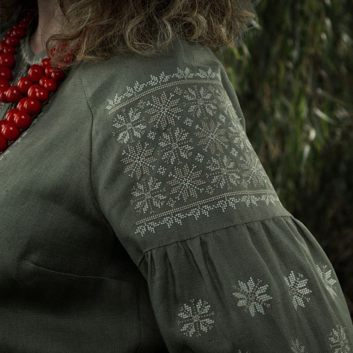 M-Tac вишиванка жіноча 100% льон тип 2 олива