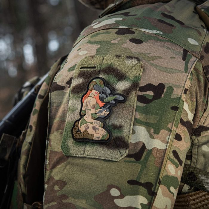 M-Tac нашивка Tactical girl №6 PVC redhead Hooligan Olive V2