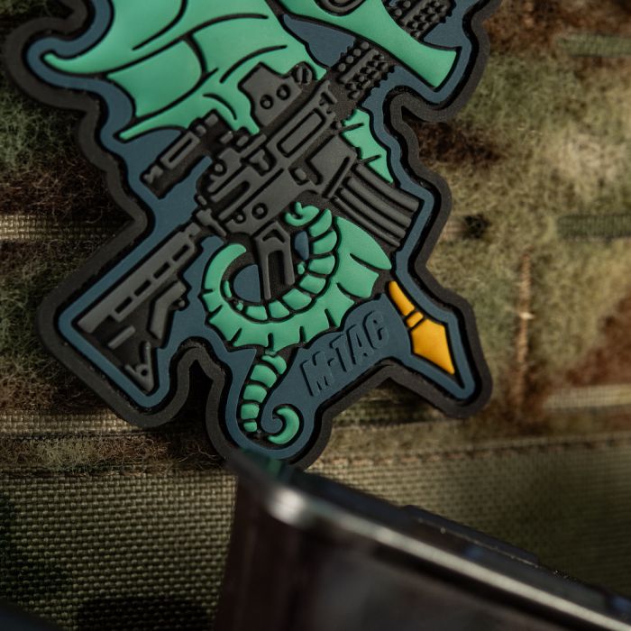 M-Tac нашивка Морський коник (PVC) blue