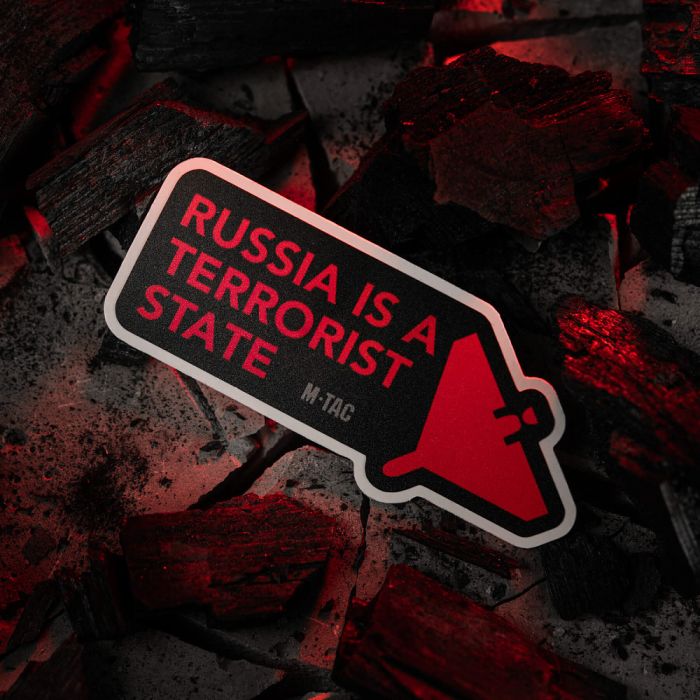 M-Tac наклейка russia is a terrorist state Small Black