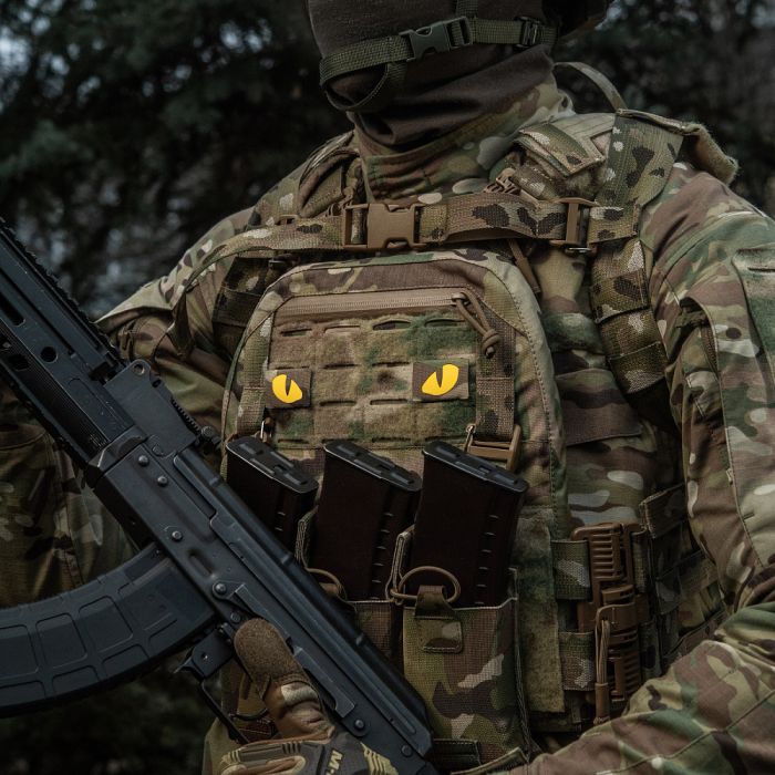 M-Tac нашивка Tiger Eyes Laser Cut (пара) Multicam/Yellow/GID