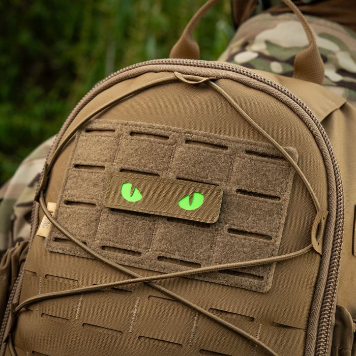M-Tac нашивка Cat Eyes Laser Cut Coyote/Green/GID
