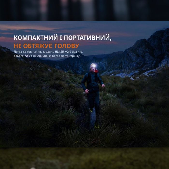 Fenix ліхтар налобний HL12 V2.0 сірий