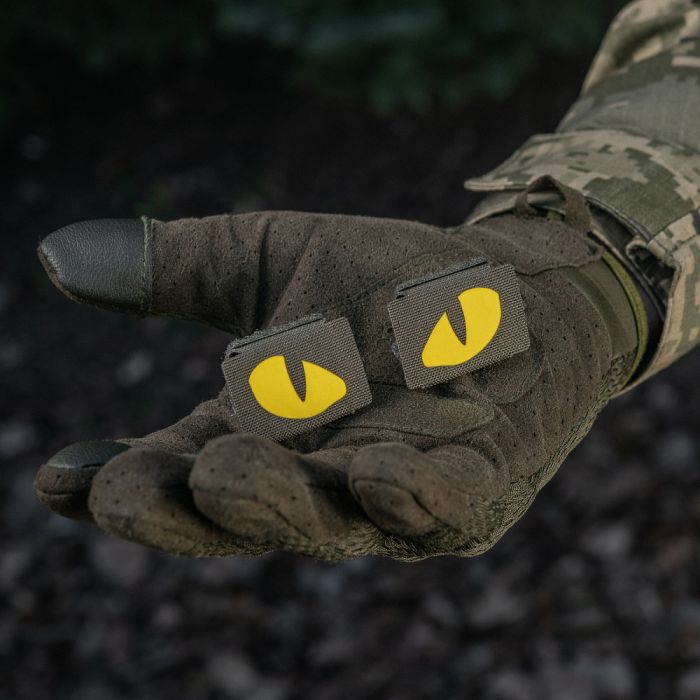M-Tac нашивка Tiger Eyes Laser Cut (пара) Ranger Green/Yellow/GID